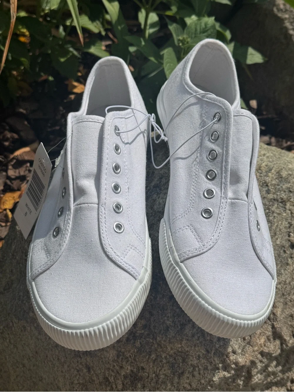 Hurley Chloe White Canvas Slip-On Sneakers 8 NWT - Picture 3 of 10